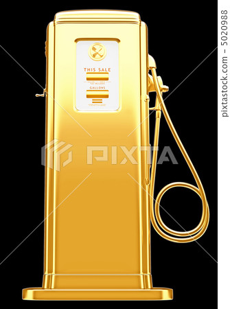 Costly fuel: golden gas pump isolated on black Costly fuel: golden gas pump isolated on black 5020988