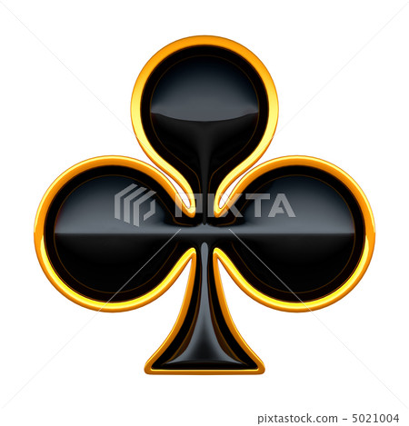 Clubs card suits with golden framing isolated 5021004