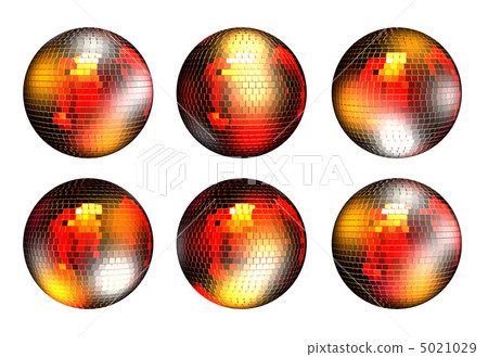 Collage. Rotating disco ball with reflected lights 5021029