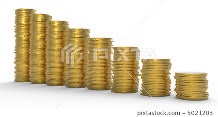 Growth or recession: golden coins stacks Growth or recession: golden coins stacks 5021203