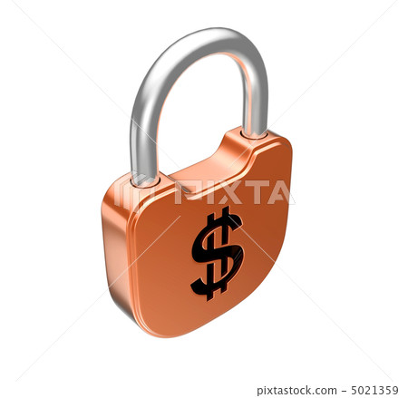 Locked padlock - dollar currency concept 5021359