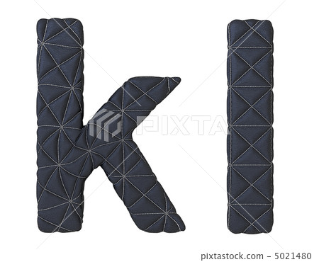 Lowercase stitched leather font k l letters 5021480