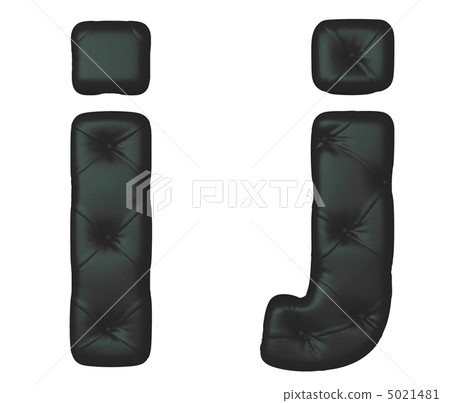 Luxury black leather font J I letters 5021481