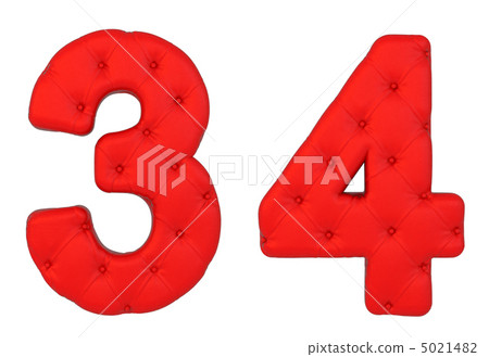 Luxury red leather font 3 4 numerals 5021482