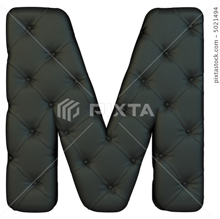 Luxury black leather font M letter 5021494