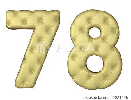 Luxury beige leather font 7 8 numerals 5021496