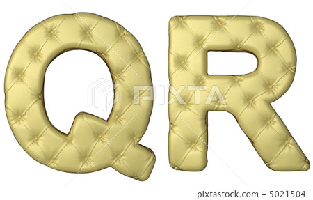 Luxury beige leather font Q R letters 5021504