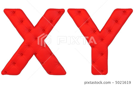 Luxury red leather font X Y letters 5021619