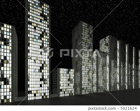 Megalopolis: Abstract modern buildings in a row Megalopolis: Abstract modern buildings in a row 5021624