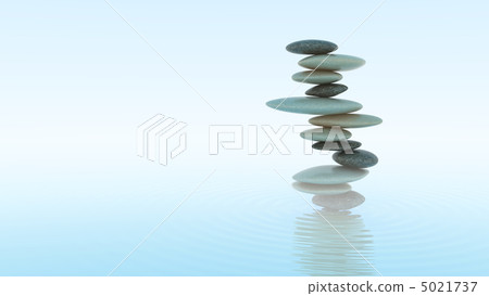 Plie of Pebbles on water surface 5021737