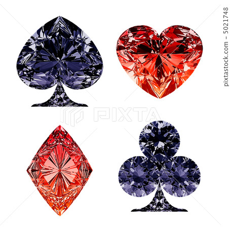 Red and dark blue diamond shaped card suits Red and dark blue diamond shaped card suits 5021748