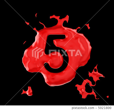 Red blob five figure over black Red blob five figure over black 5021800