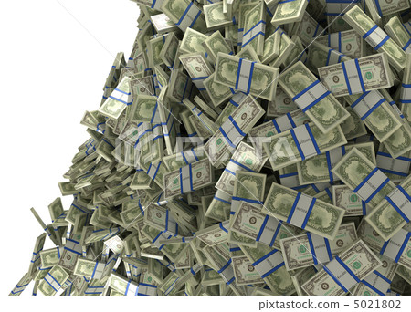 Much money and wealth. US dollar bundles falling 5021802