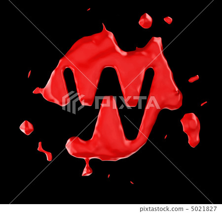 Red blob W letter over black Red blob W letter over black 5021827