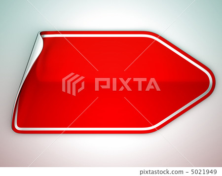 Red unstick bent sticker or label Red unstick bent sticker or label 5021949