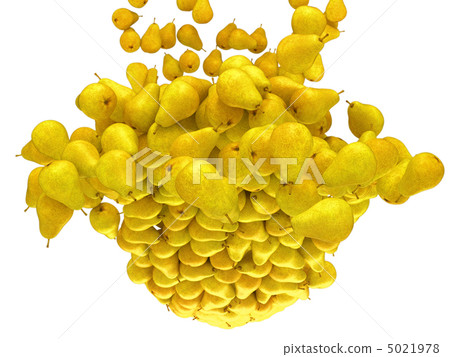 Ripe fruits: yellow pears flow isolated Ripe fruits: yellow pears flow isolated 5021978