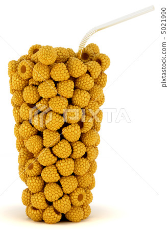 Yellow Raspberry Glass shape with straw 5021990