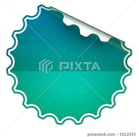 Seagreen round bent sticker or label 5022035