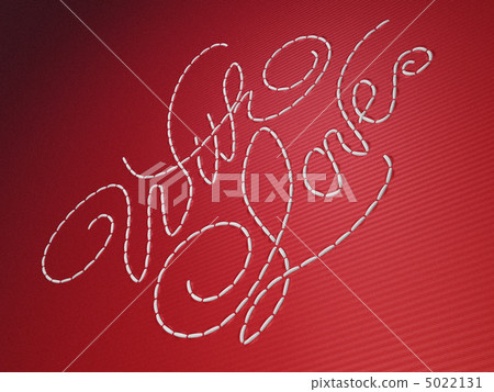 With love embroidery words on red 5022131