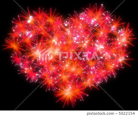 Valentines Day red Fireworks heart shape Valentines Day red Fireworks heart shape 5022154