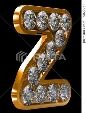 Golden z letter incrusted with diamonds Golden z letter incrusted with diamonds 5022232