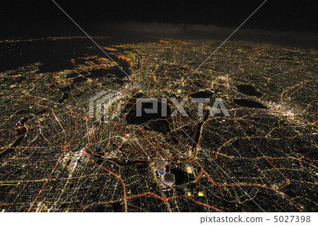 Aerial Photo Aerial View Of Tokyo Night View Stock Photo