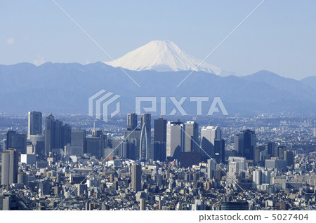 [航空照片]新宿福壽神和富士山 5027404