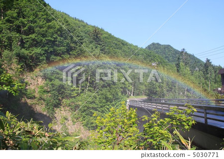 Rainbow by the discharge of Jozanke Dam 5030771