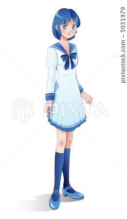 A girl in blue clothes 5031979