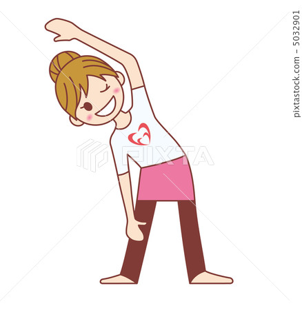 Illustration of a yoga woman - Stock Illustration [5032901] - PIXTA