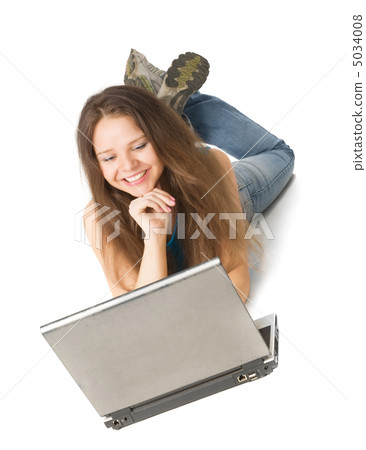 beautiful girl with laptop 5034008