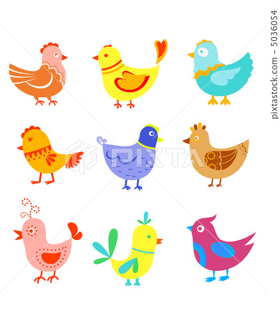 Fun doodle birds and cocks 5036054