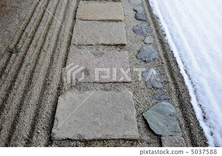 Myomonji, stepping stones and snow Myomonji, stepping stones and snow 5037588