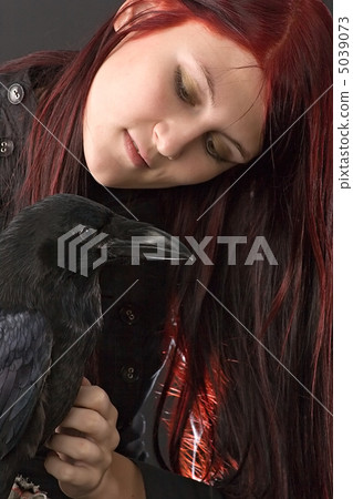 girl with her raven girl with her raven 5039073