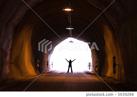 silhouette in tunnel silhouette in tunnel 5039266