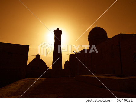Sunset over ancient city of Bukhara, Uzbekistan Sunset over ancient city of Bukhara, Uzbekistan 5040021