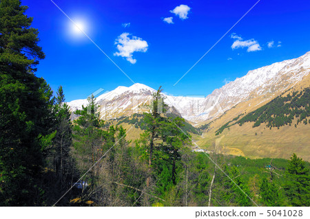 Beautiful view of mountains in the Elbrus area. Land View. Beautiful view of mountains in the Elbrus area. Land View. 5041028