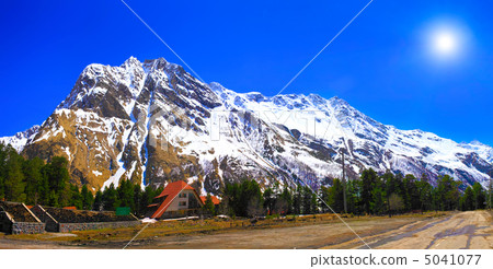 Beautiful view of mountains in the Elbrus area. Land View. Beautiful view of mountains in the Elbrus area. Land View. 5041077