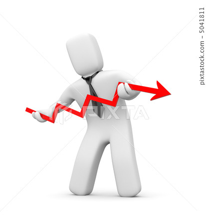 Businessman hold red arrow - Stock Illustration [5041811] - PIXTA