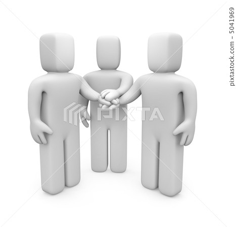 3d people with hands on top of each other 5041969