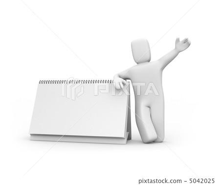 Person and calendar. Easy editable image 5042025