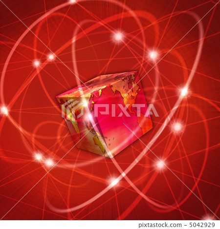 Red block shaped earth Red block shaped earth 5042929