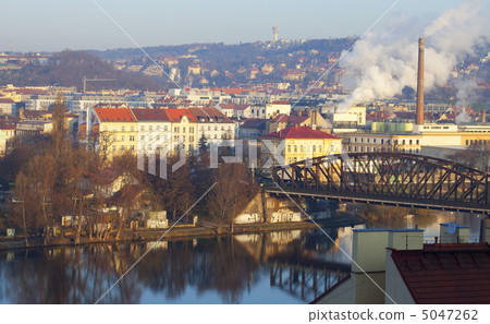 morning view of the Vltava River in Prague 5047262
