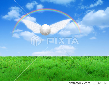 與羽毛的高爾夫球飛行 5048102