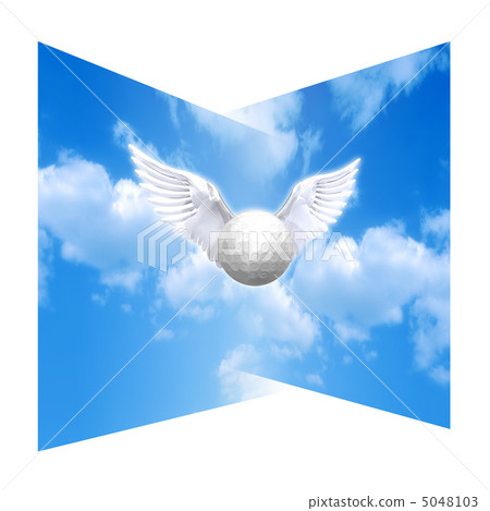 與羽毛的高爾夫球飛行 5048103