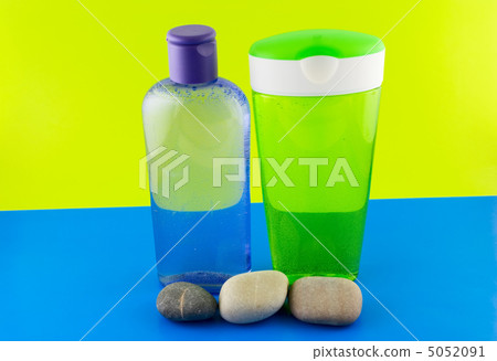 cosmetic containers on a colorful background 5052091