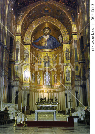 蒙雷阿萊，大教堂內，金色馬賽克 5053530