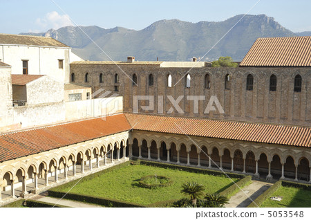 A courtyard with a corridor (Chiostro) attached to Monreale Cathedral A courtyard with a corridor (Chiostro) attached to Monreale Cathedral 5053548