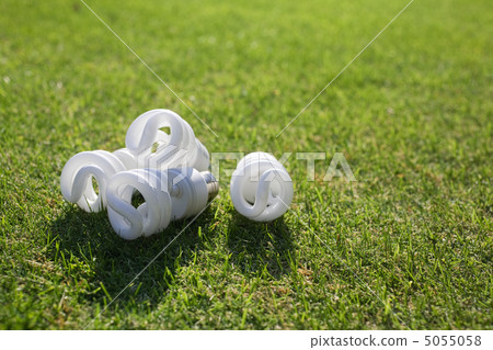Eco light bulb on the lawn 5055058