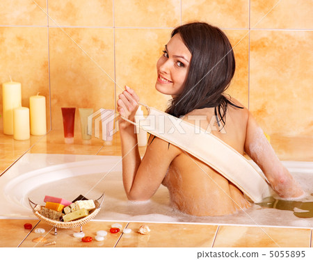 Woman take bubble  bath. 5055895
